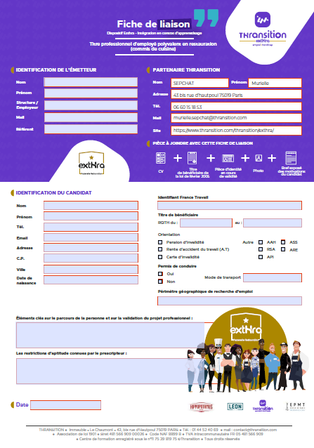 fiche de liaison Exthra
